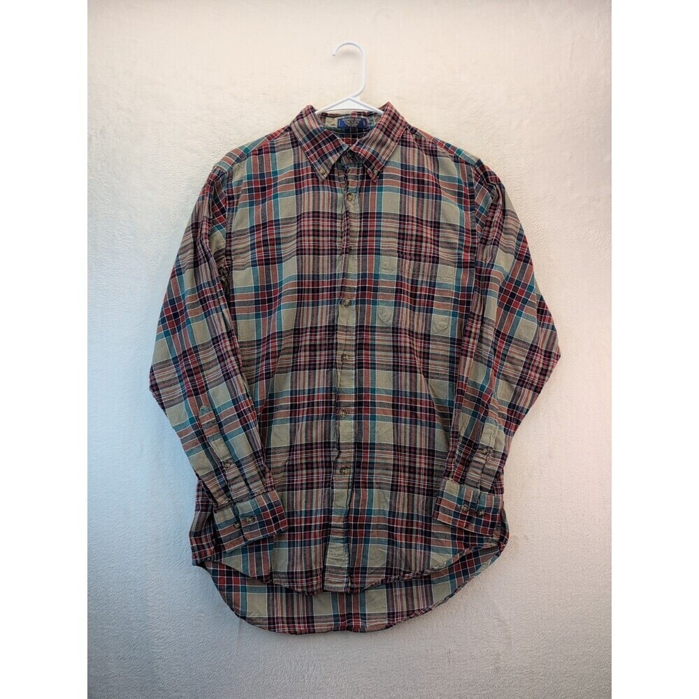 Pendleton Oceanside Long Sleeve Button Down Shirt India Madras Plaid Size Medium